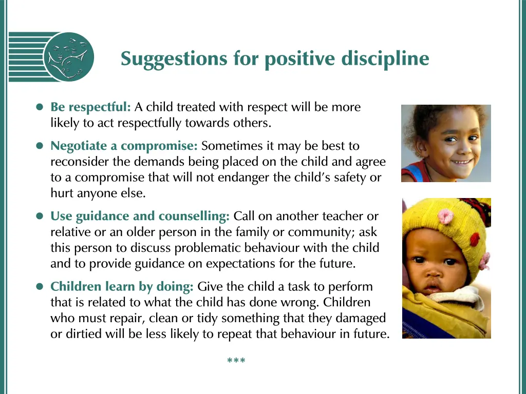 suggestions for positive discipline 1