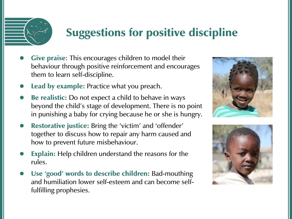 suggestions for positive discipline