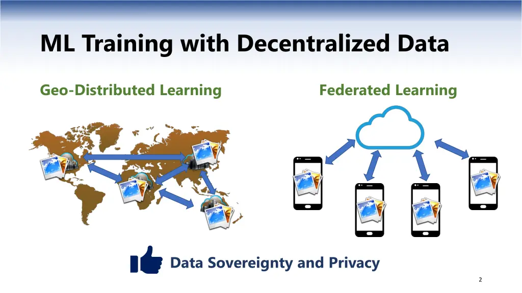 ml training with decentralized data