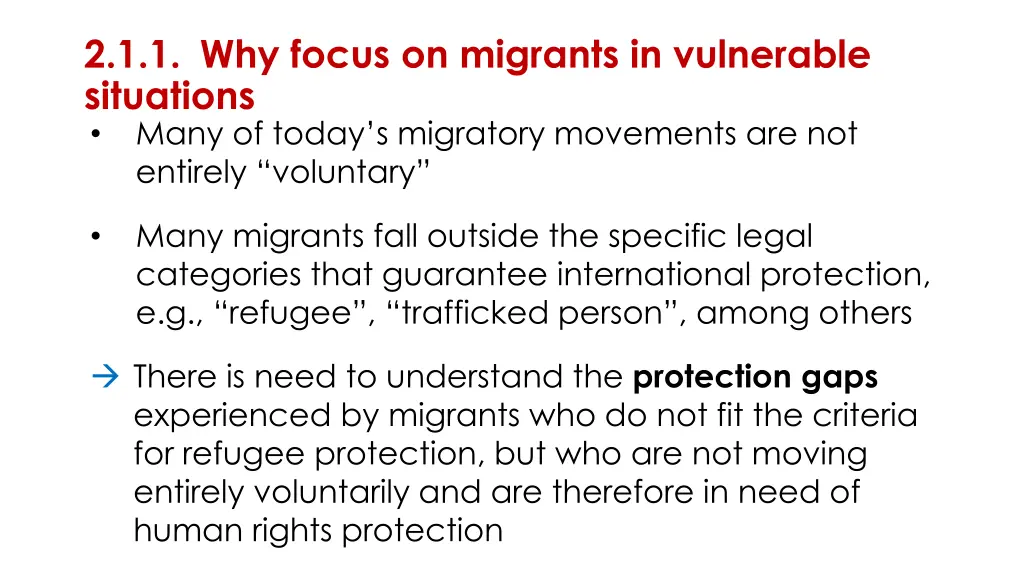 2 1 1 why focus on migrants in vulnerable