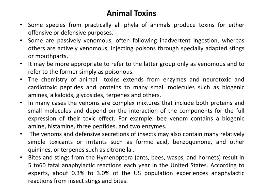 animal toxins