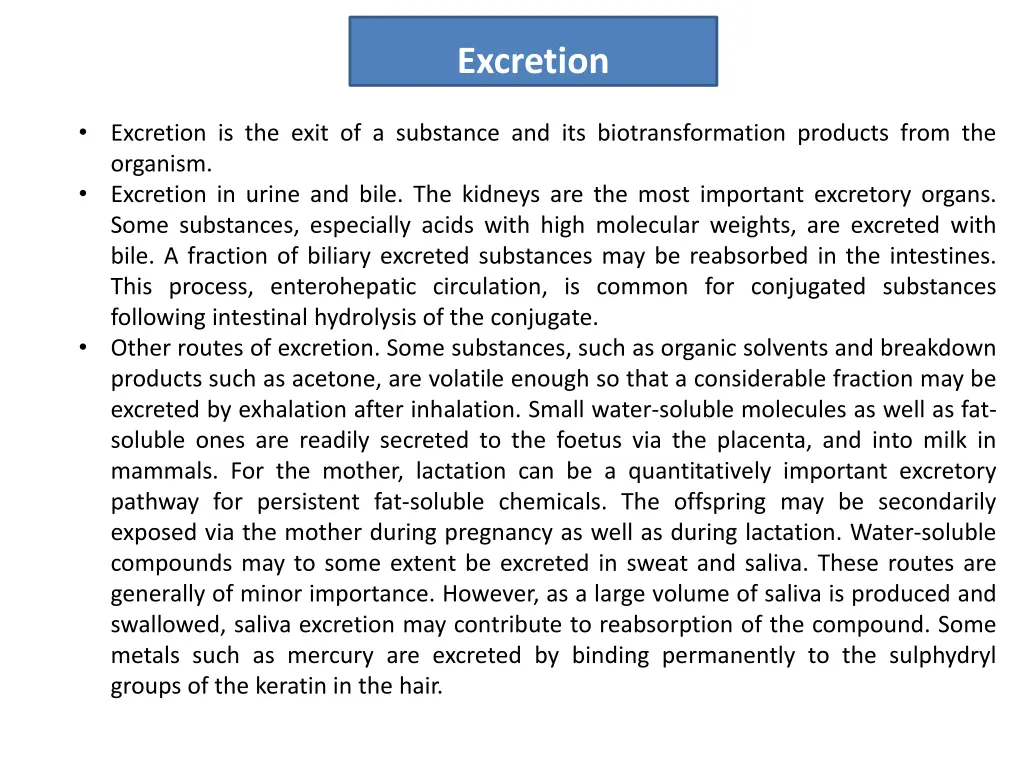 excretion 1