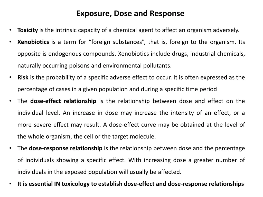 exposure dose and response