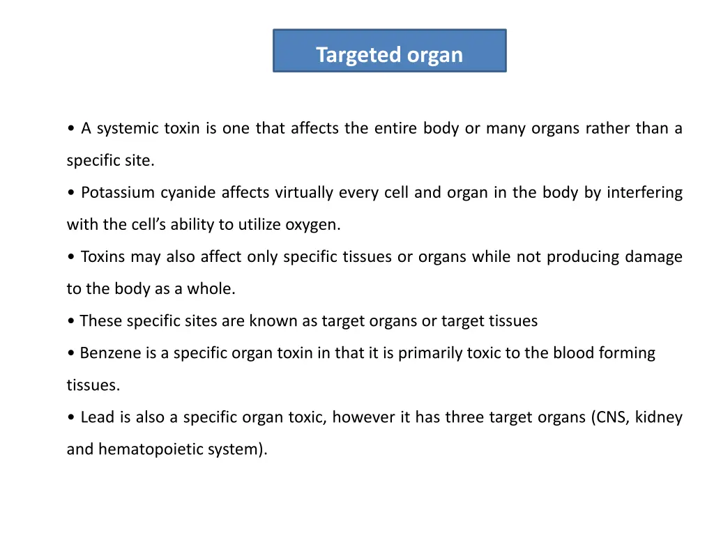 targeted organ