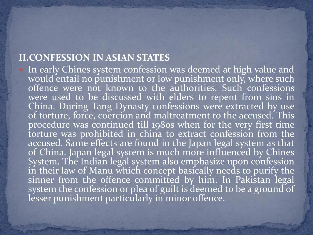 ii confession in asian states in early chines