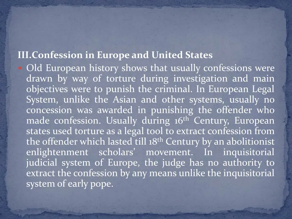 iii confession in europe and united states