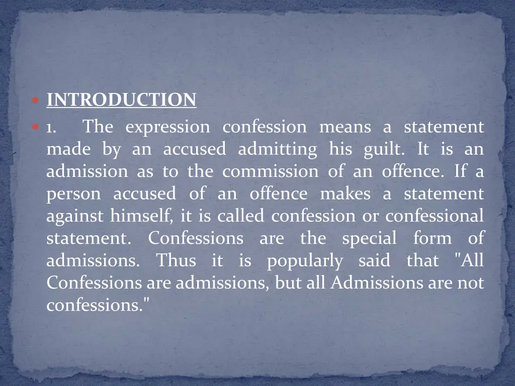 introduction the expression confession means