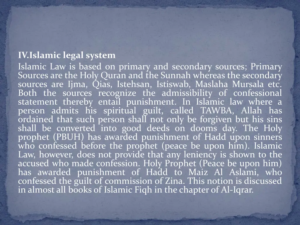 iv islamic legal system islamic law is based