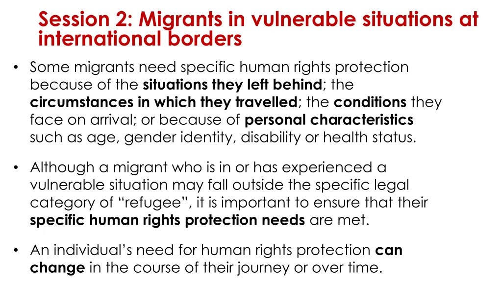 session 2 migrants in vulnerable situations