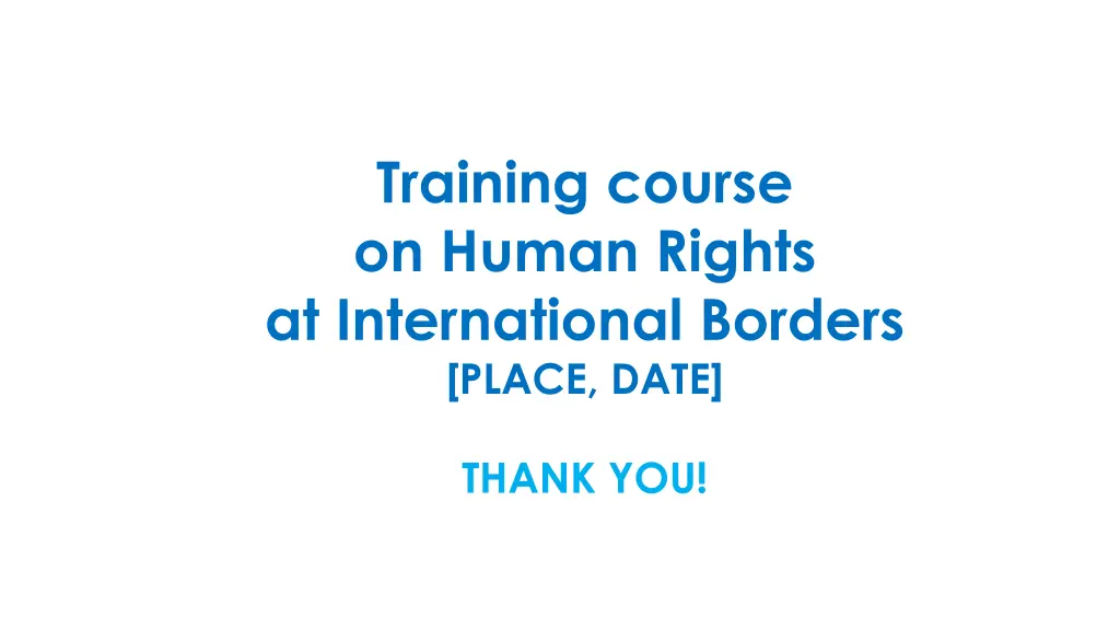 training course on human rights at international 1