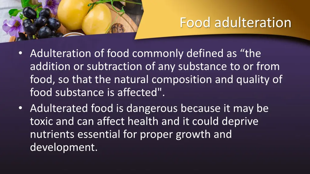 food adulteration