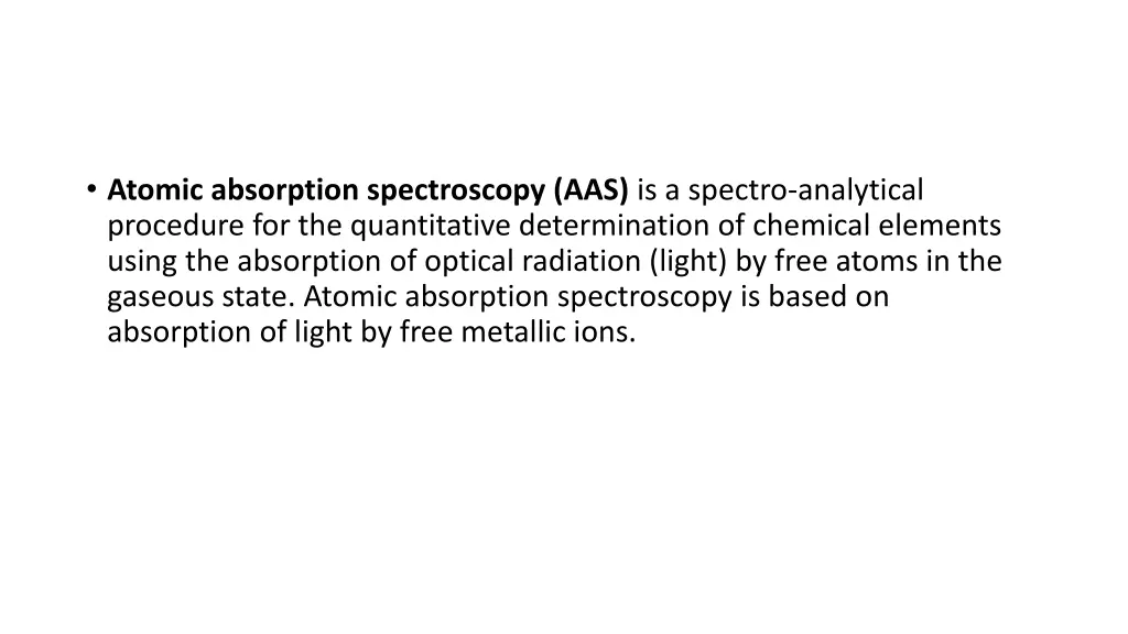 atomic absorption spectroscopy aas is a spectro