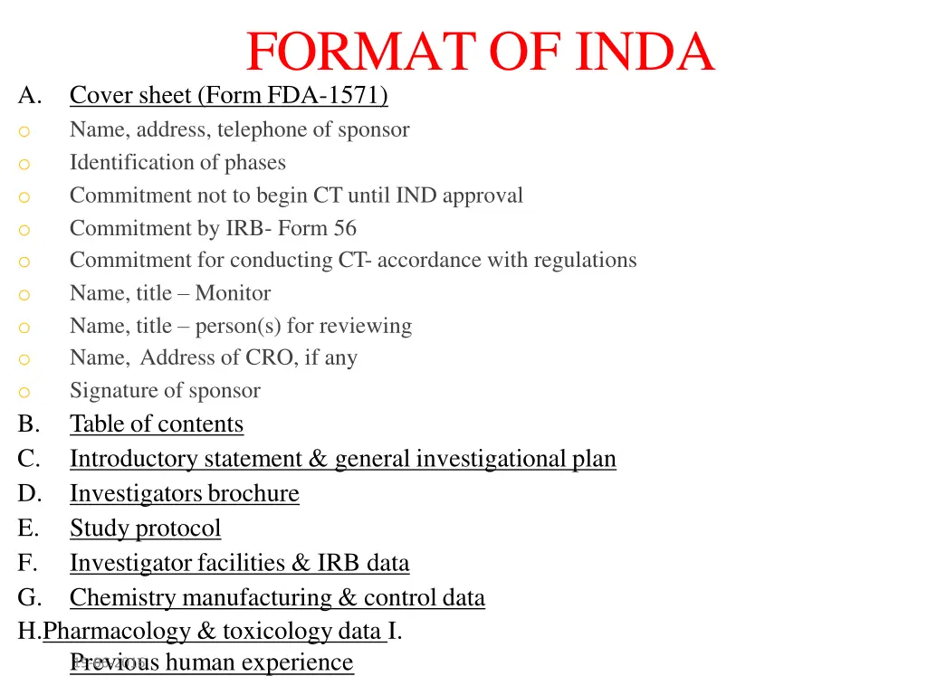 format of inda cover sheet form fda 1571 name