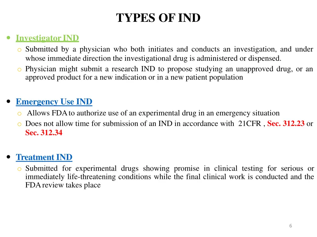 types ofind