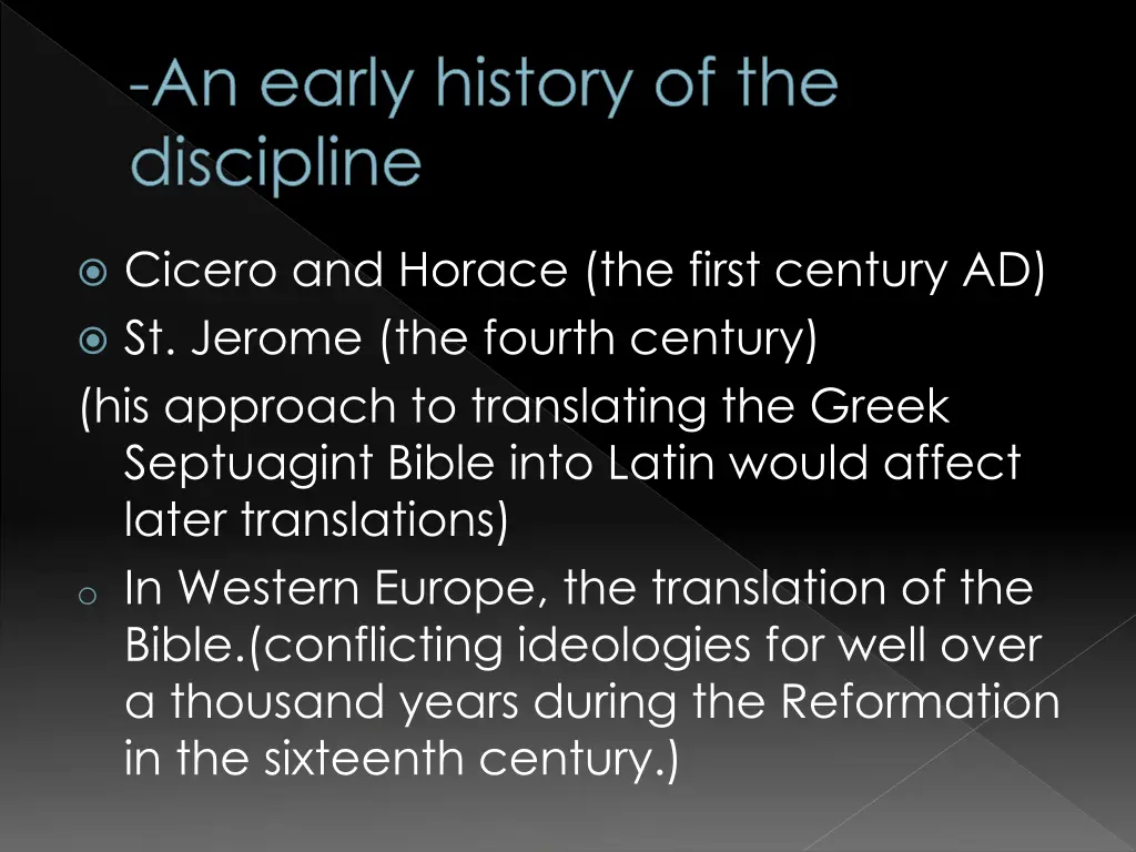 an early history of the discipline