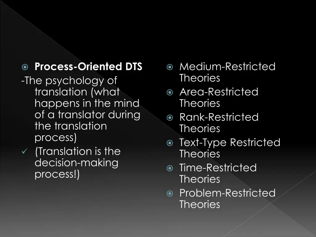 process oriented dts the psychology