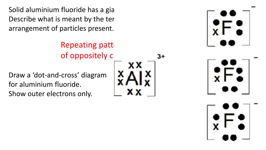 solid aluminium fluoride has a giant ionic