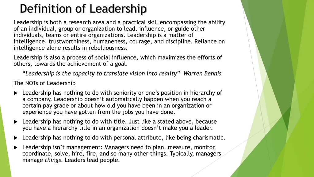 definition of leadership