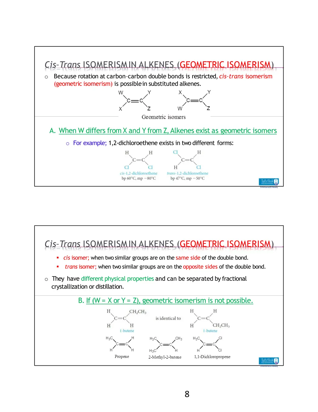 cis trans isomerism in alkenes geometric