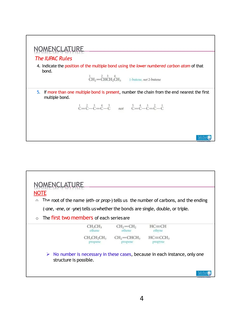 nomenclature the iupac rules 4 indicate