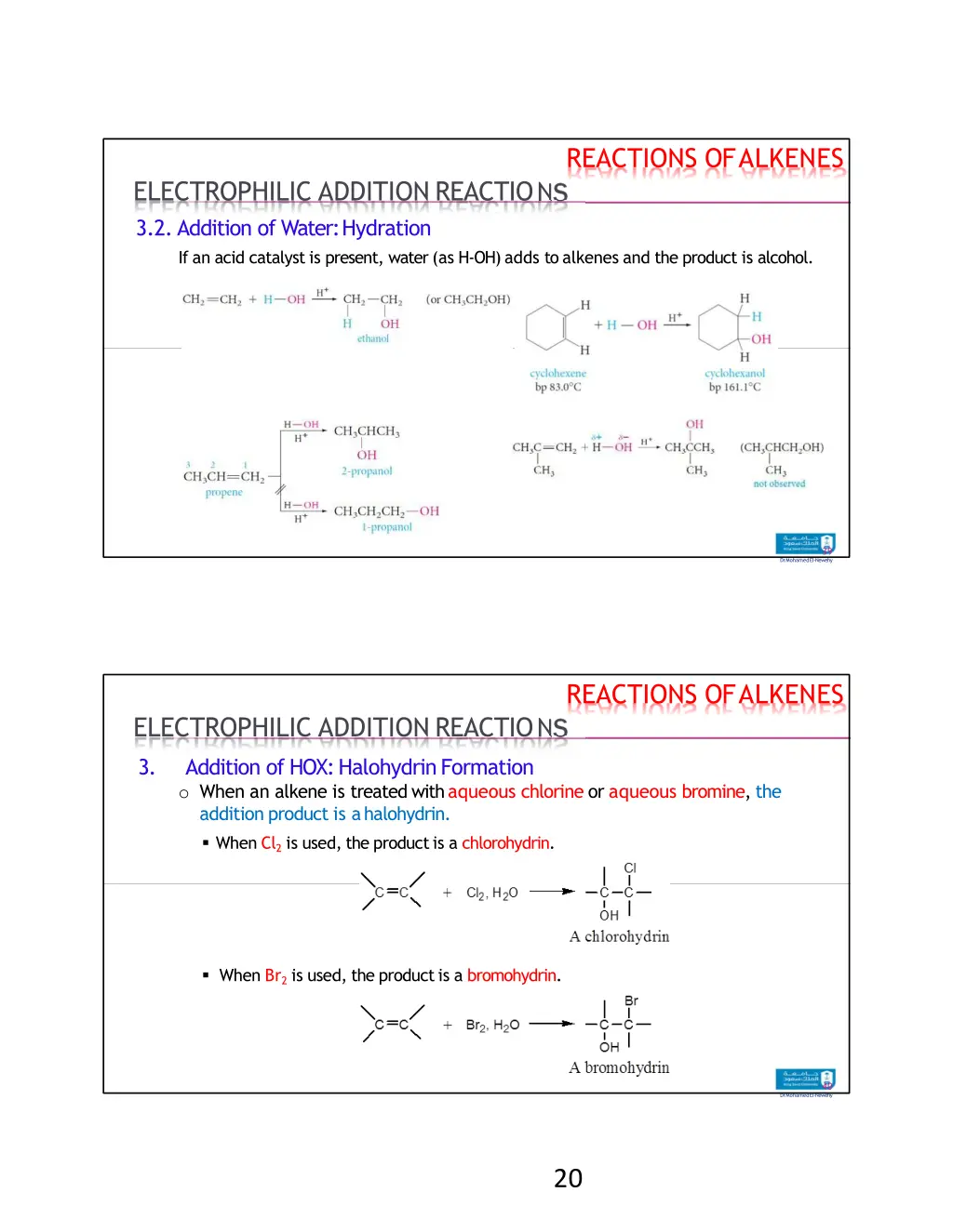 reactions of alkenes 4