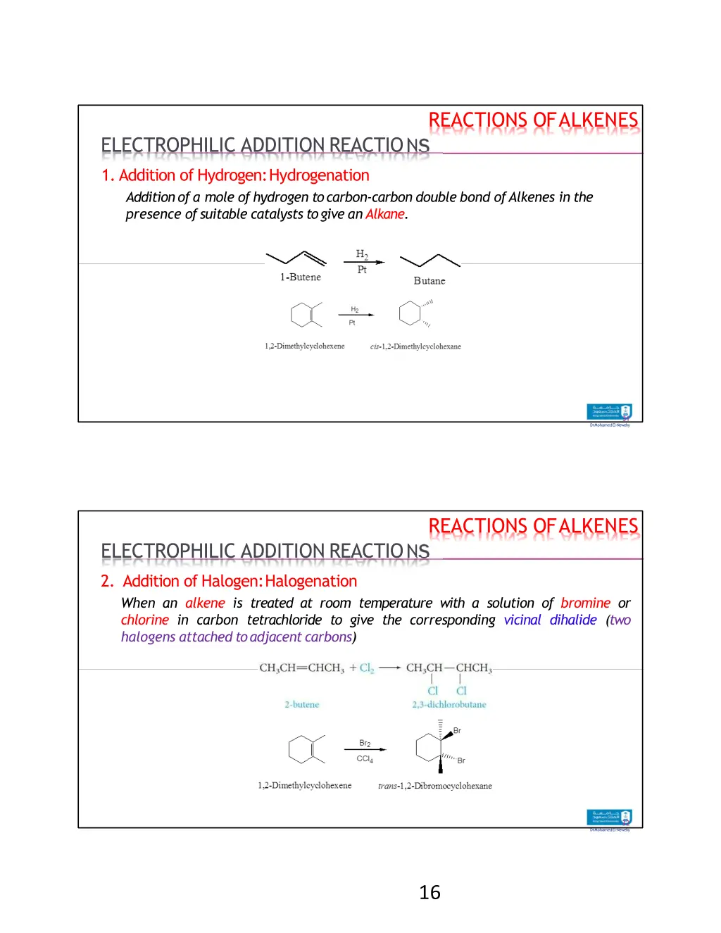 reactions of alkenes