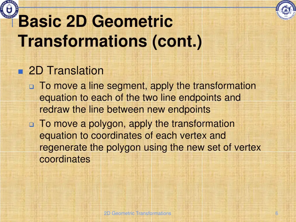 basic 2d geometric transformations cont