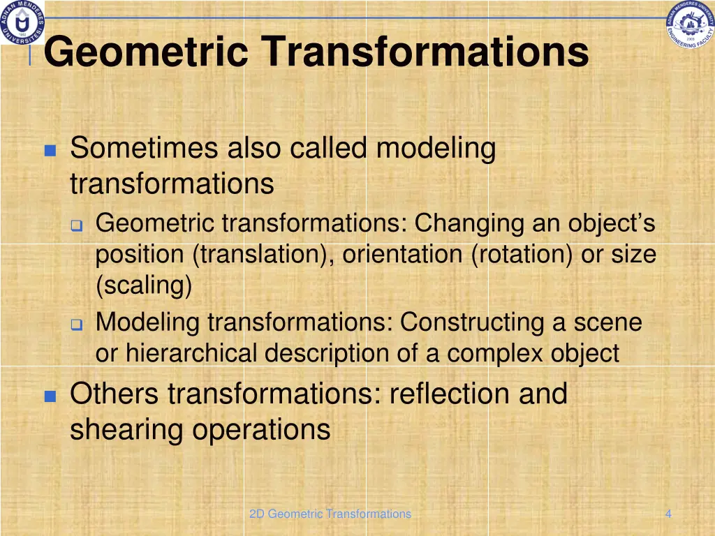 geometric transformations