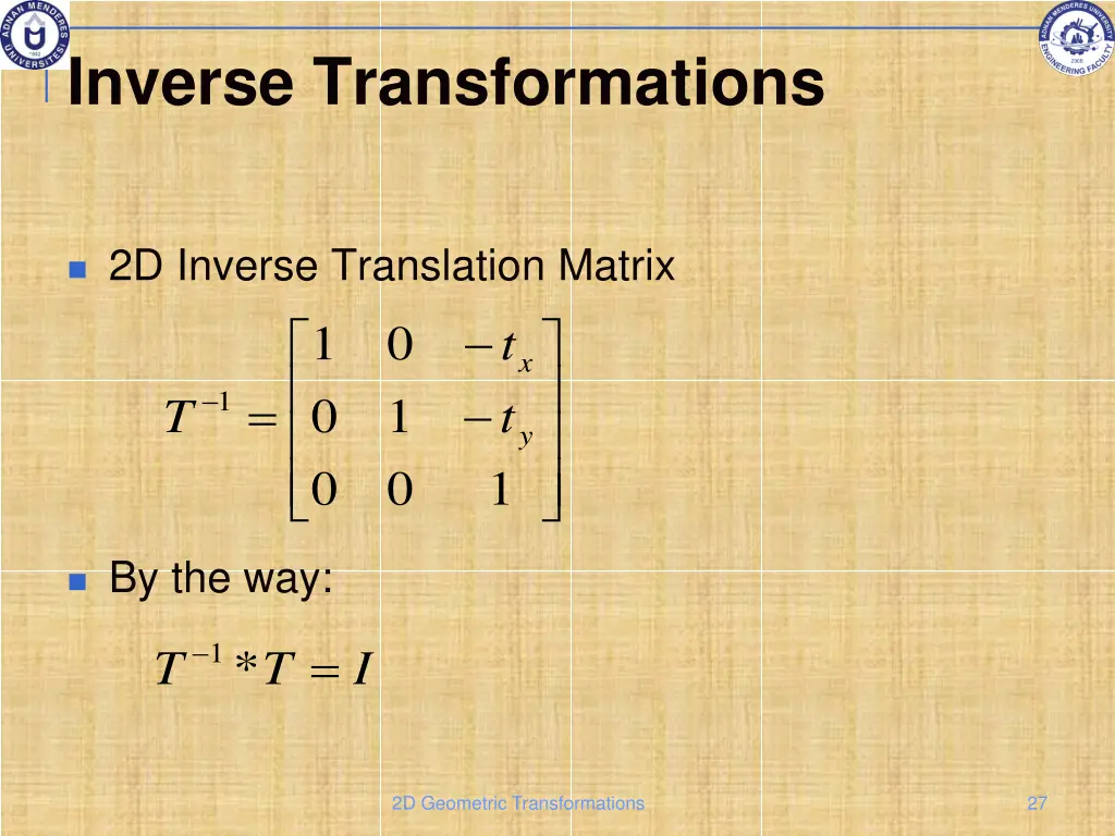 inverse transformations