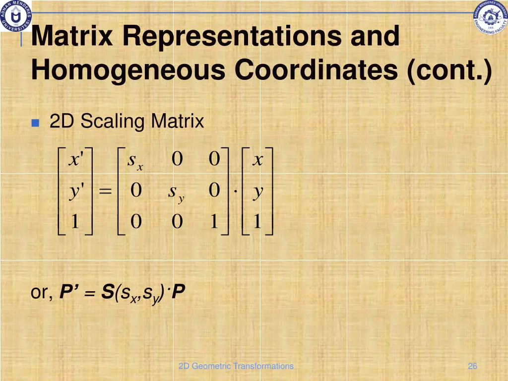 matrix representations and homogeneous 7