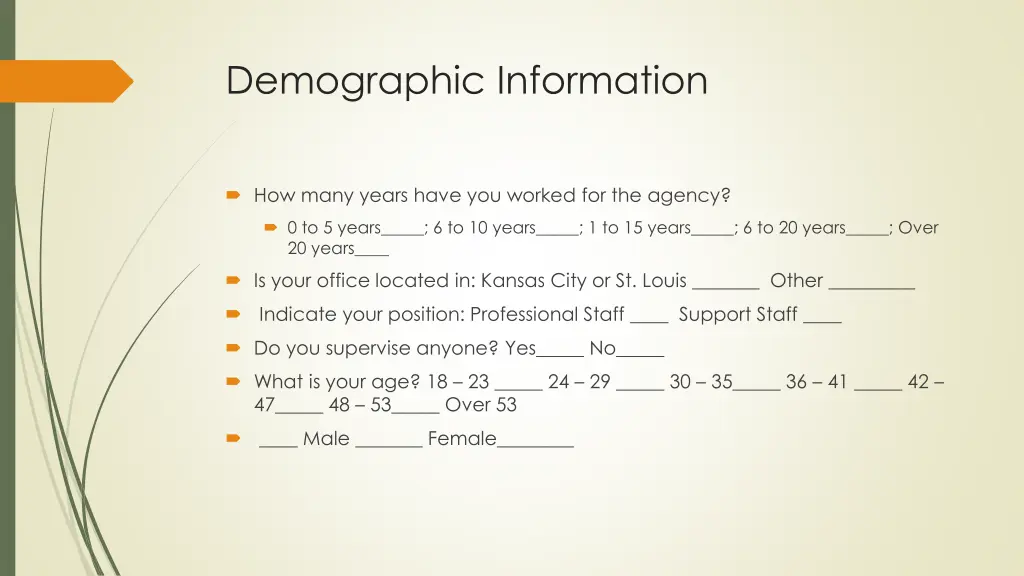 demographic information