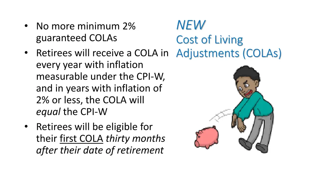 new cost of living adjustments colas