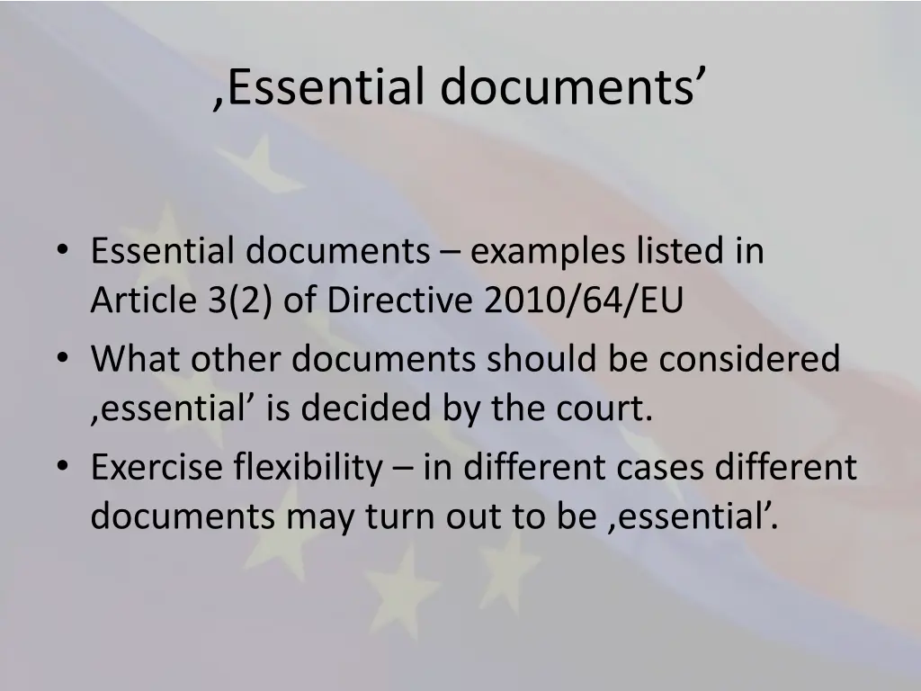 essential documents