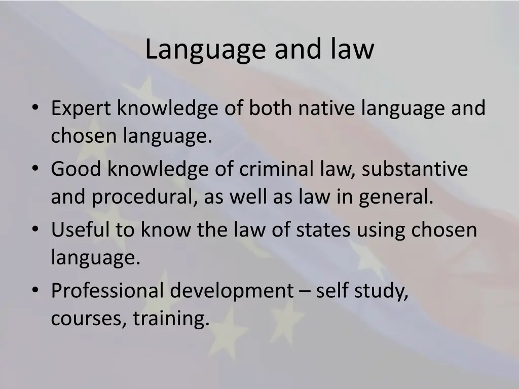 language and law