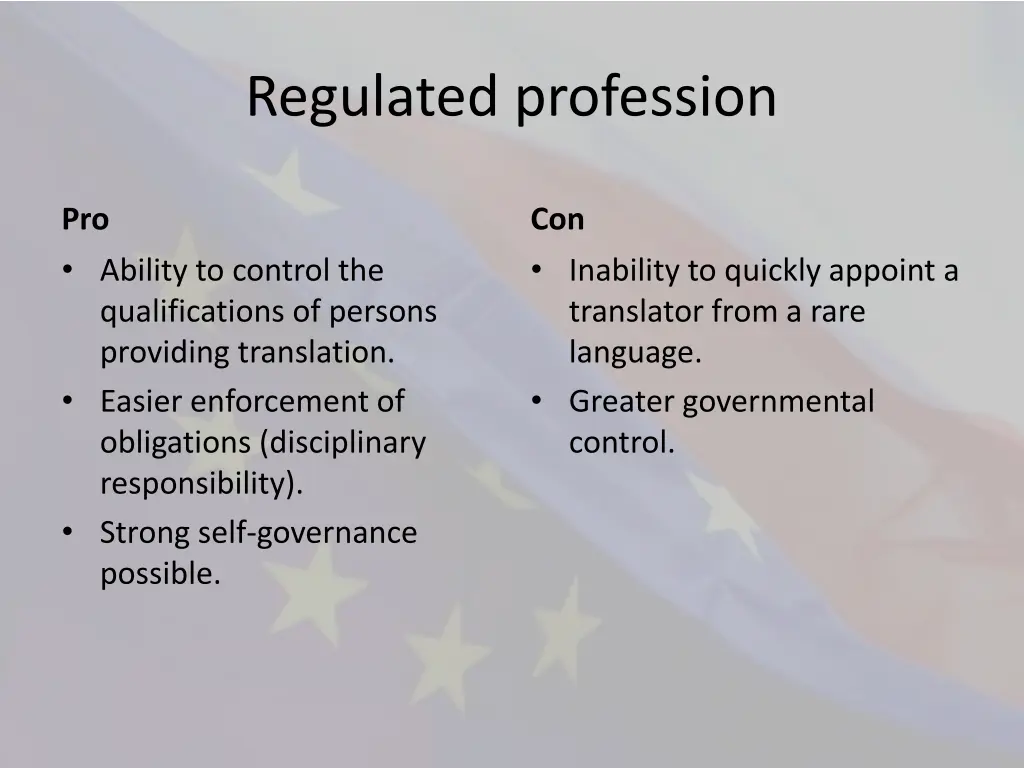 regulated profession 1