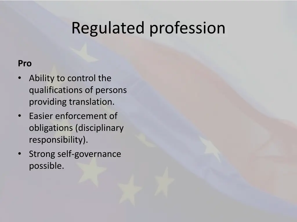 regulated profession