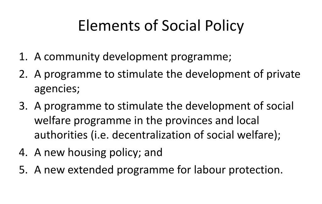 elements of social policy