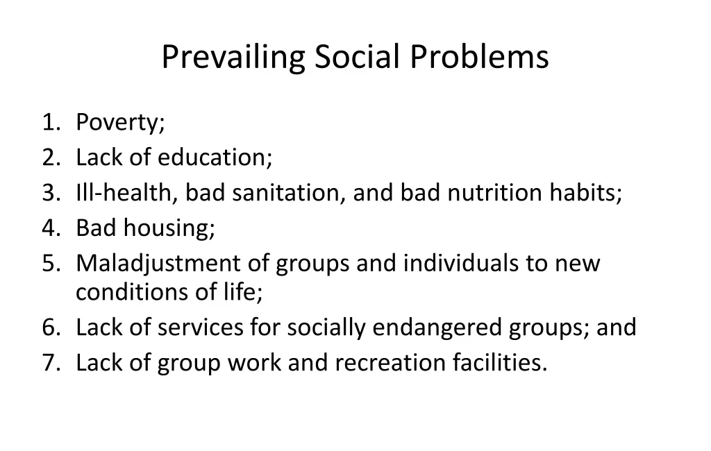 prevailing social problems