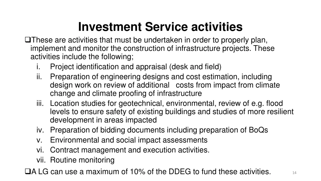 investment service activities these