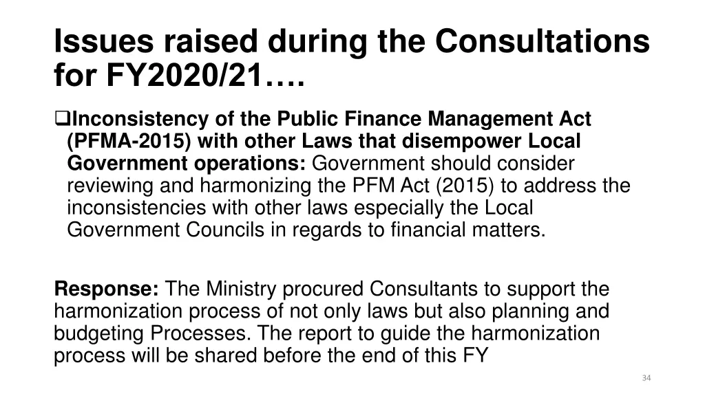 issues raised during the consultations for fy2020 4