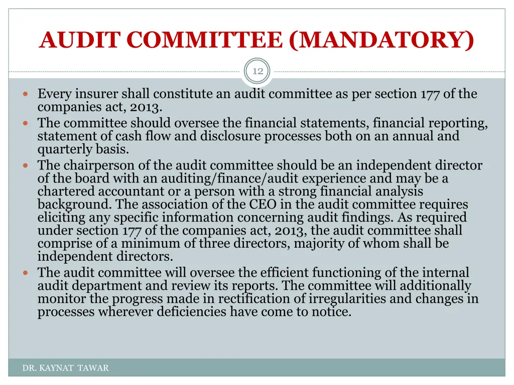 audit committee mandatory