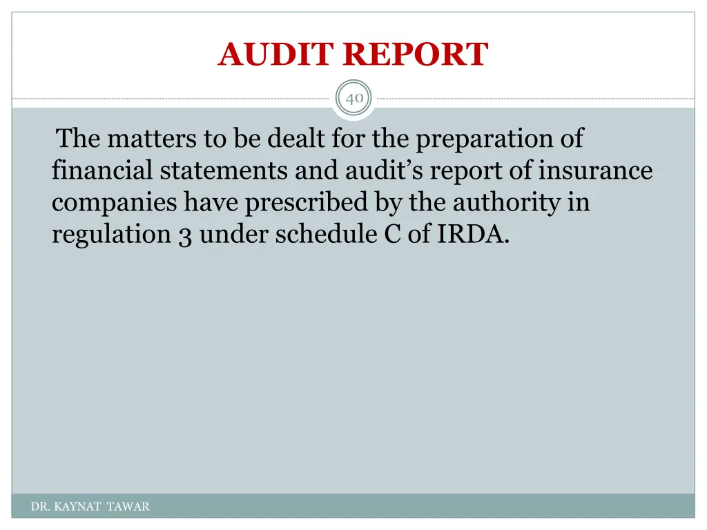 audit report