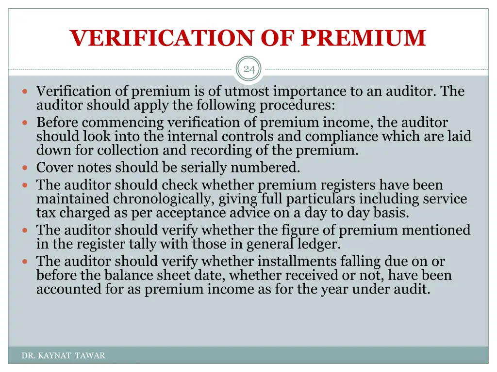 verification of premium