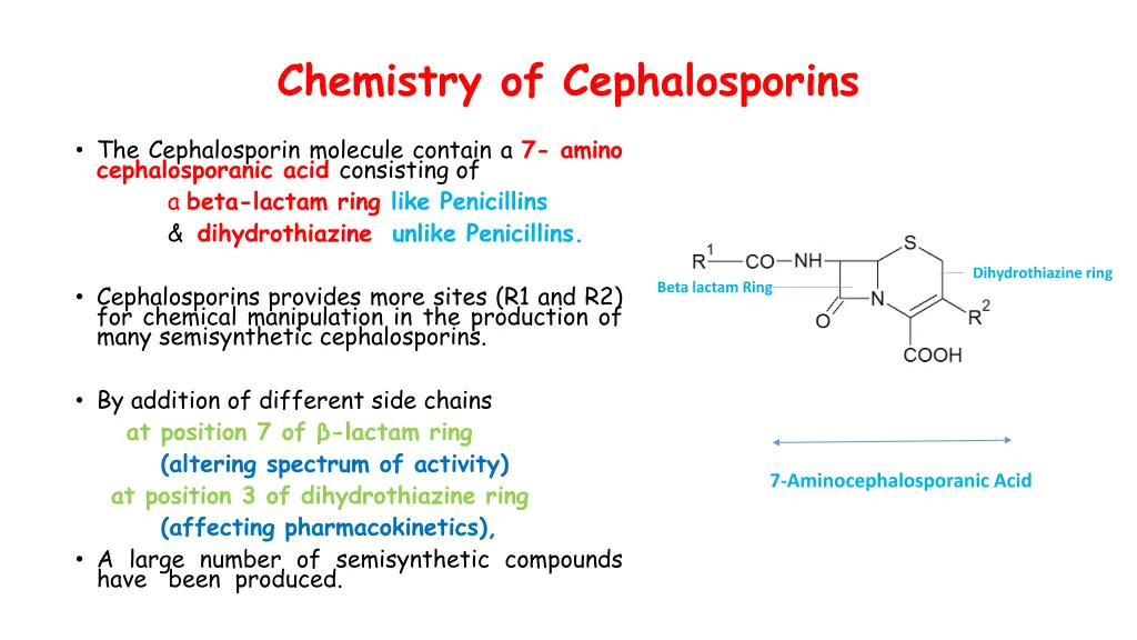 chemistry of cephalosporins