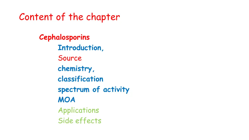 content of the chapter