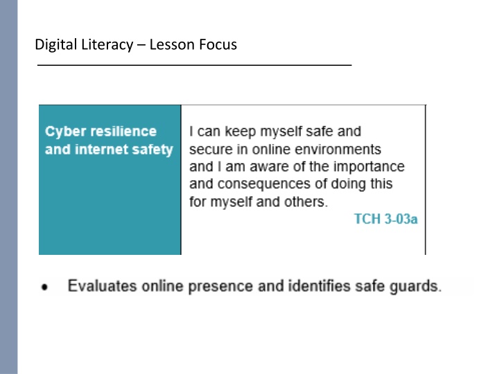 digital literacy lesson focus