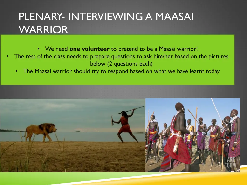 plenary interviewing a maasai warrior