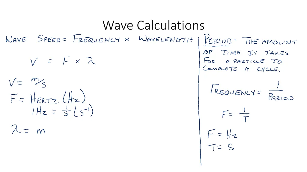 wave calculations