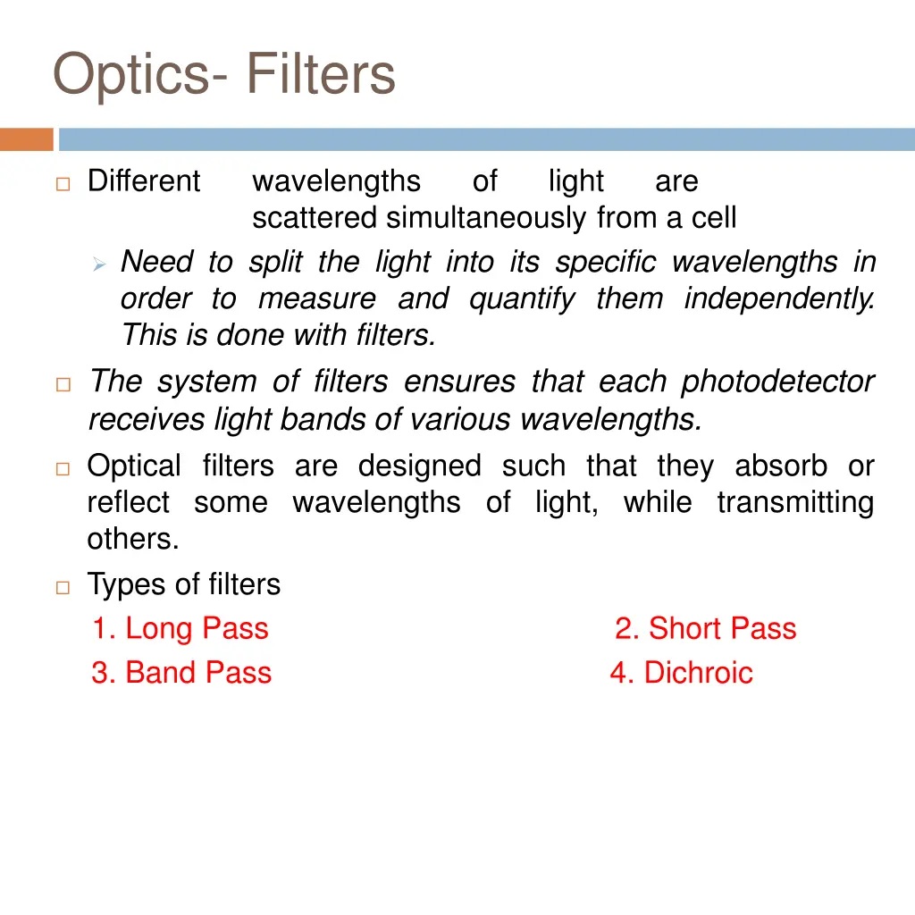 optics filters