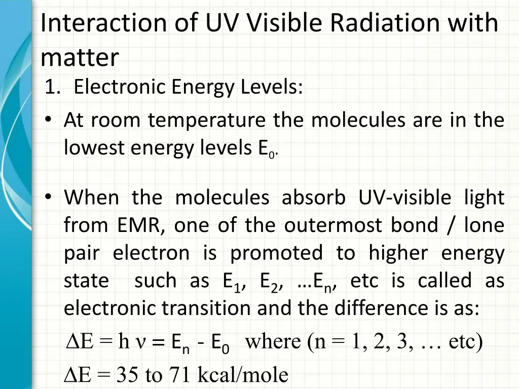 interaction of uv visible radiation with matter